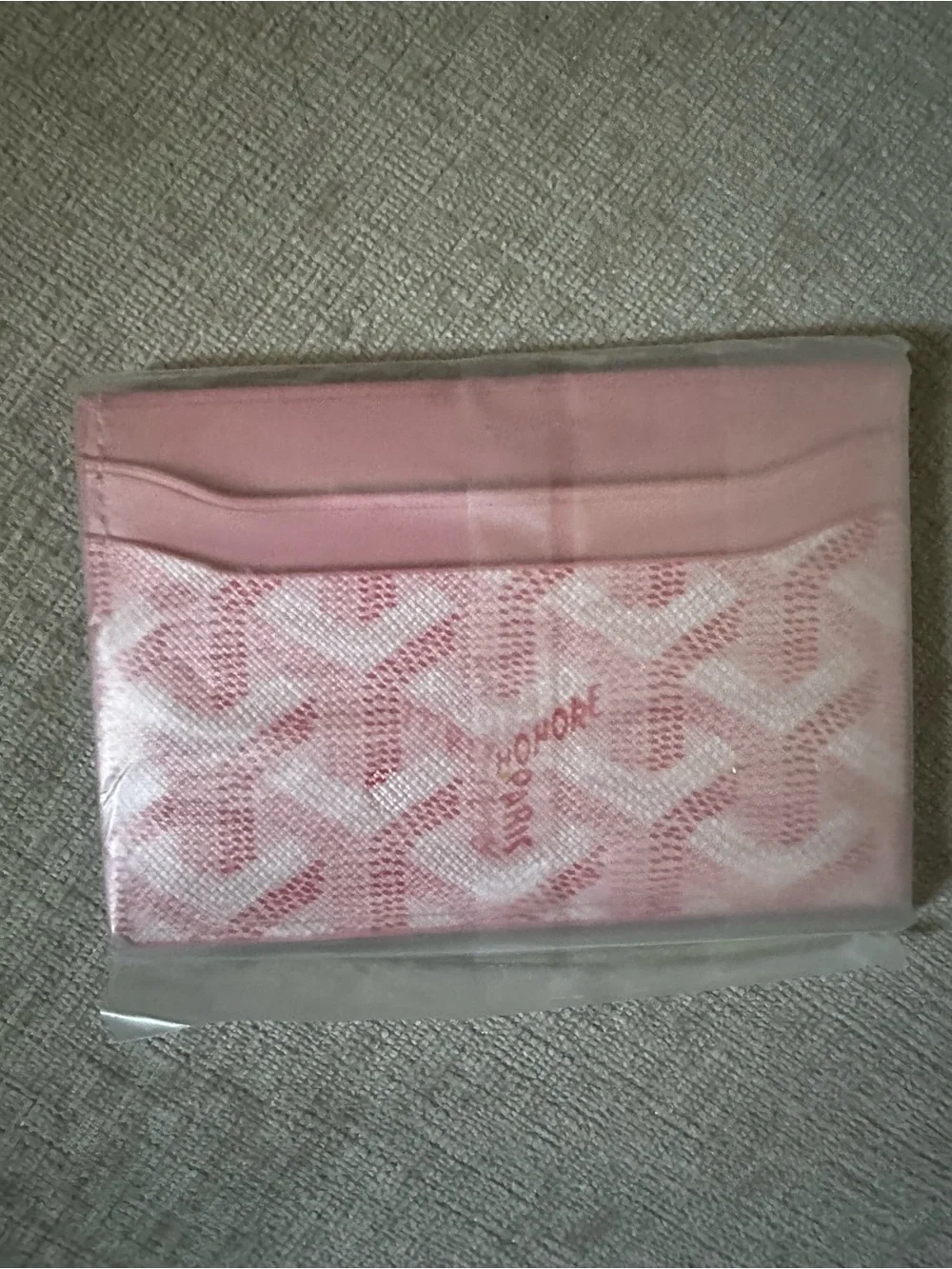 Pink Card Holder with Signature Chevron Print - Picture 2 of 3